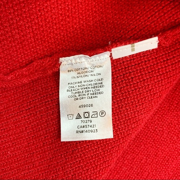 Loft Slit Cuff Crimson Fire Red Sweater - Picture 7 of 7